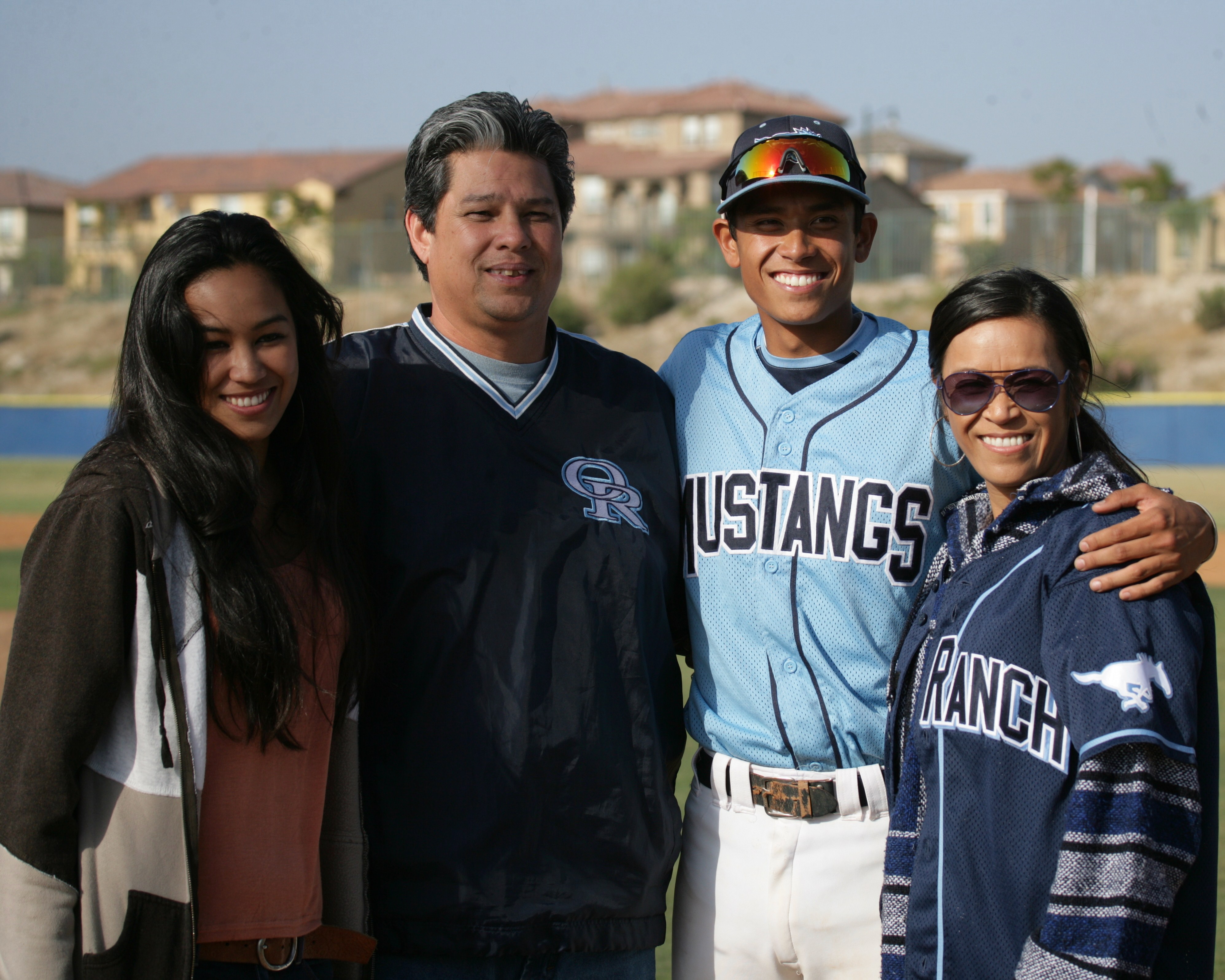 Austin playing baseball