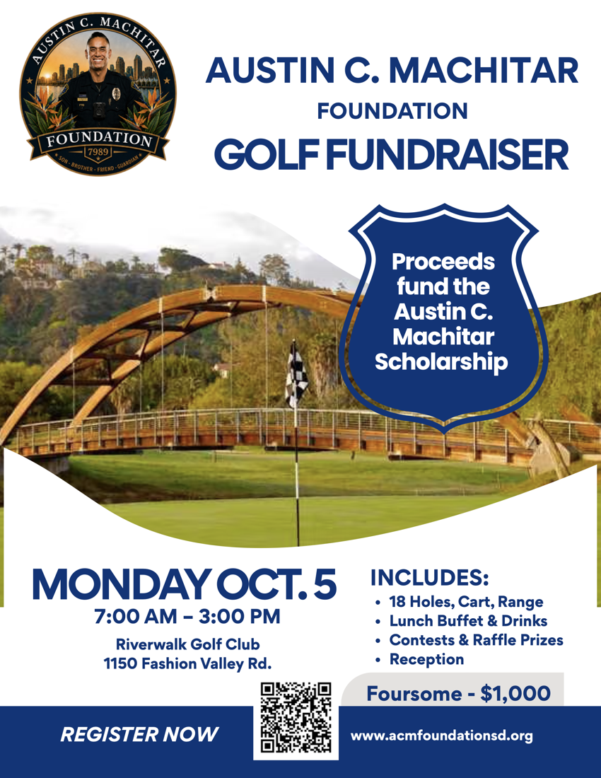 Austin C. Machitar Foundation Golf Fundraiser flyer — event details, Monday Oct. 5 at Riverwalk Golf Club