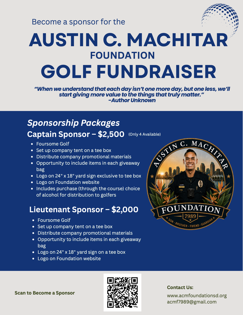 Sponsorship packages — Captain Sponsor $2,500 and Lieutenant Sponsor $2,000