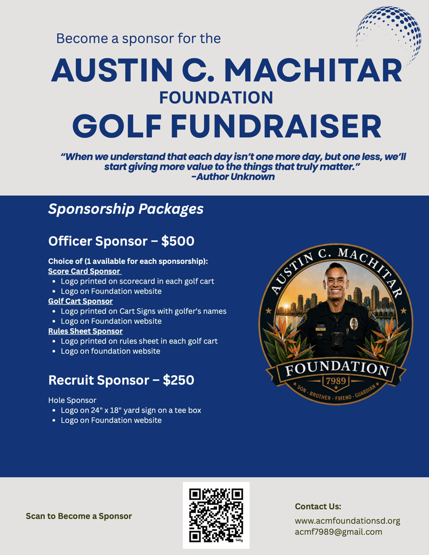 Sponsorship packages — Officer Sponsor $500 and Recruit Sponsor $250